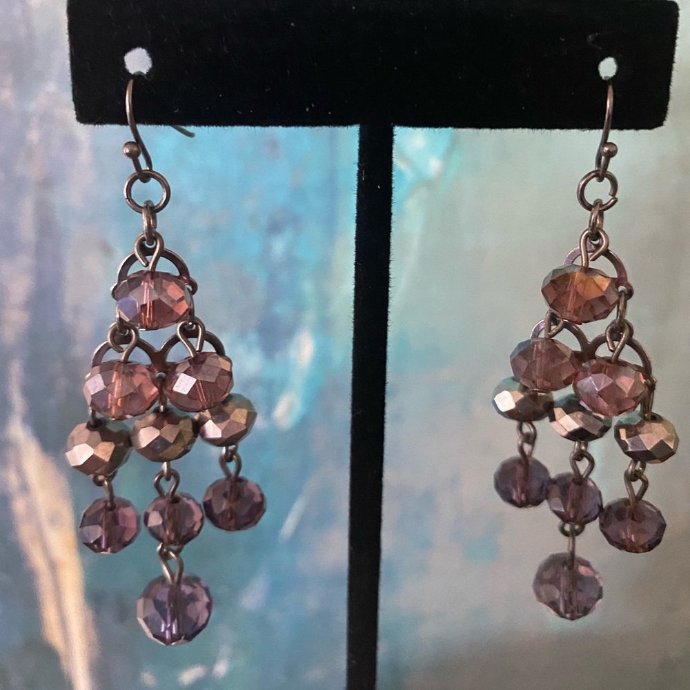 Drop Beaded Crystal Earrings